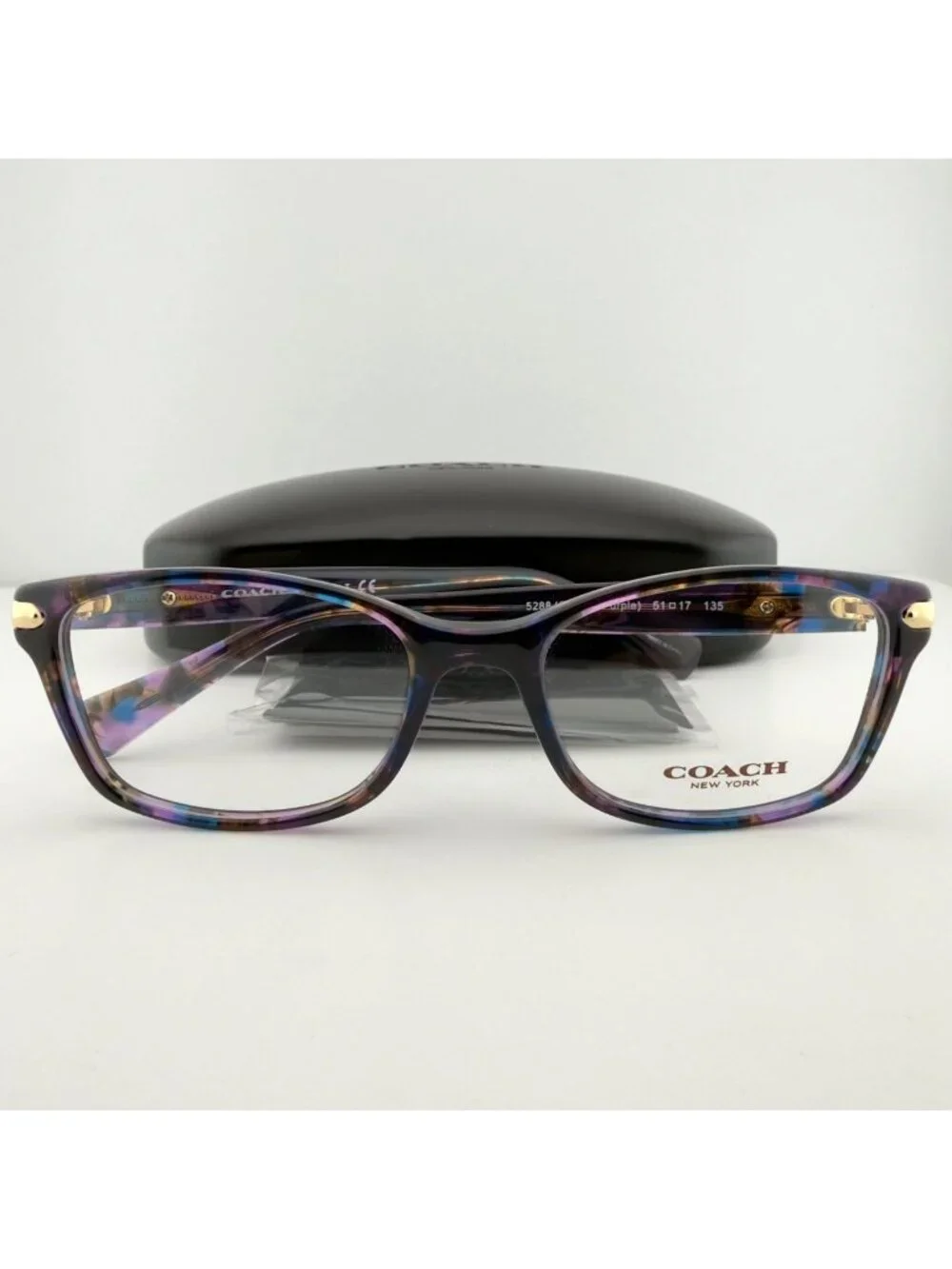 Coach HC6065 5288 Eyeglasses Frames Confetti Purple 51 17 136